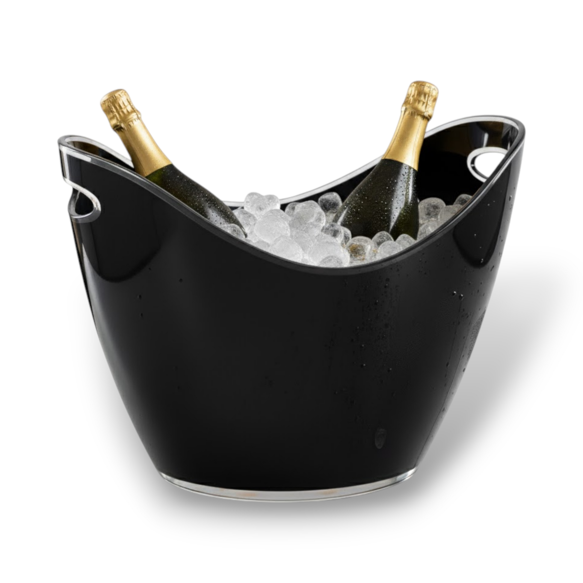 8 Litre Black Acrylic Ice Bucket – Large Drinks & Champagne Tub with Carry Handles - Premium  from Chabrias Ltd - Just £23.99! Shop now at Chabrias Ltd