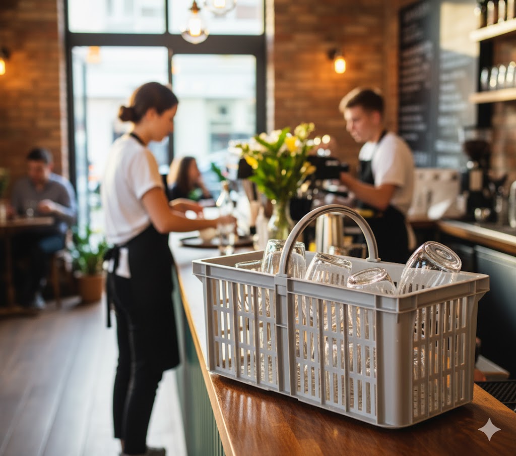 Heavy duty glassware collection caddy rectangular 483×330 mm UK