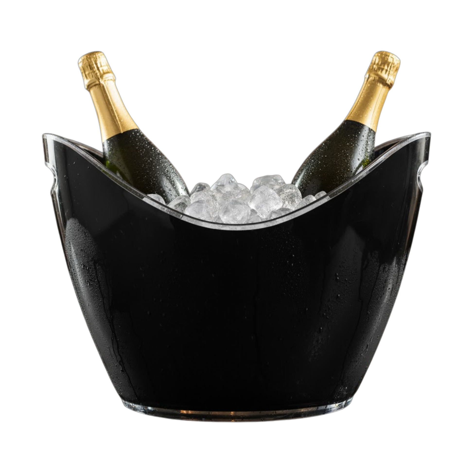 8 Litre Black Acrylic Ice Bucket – Large Drinks & Champagne Tub with Carry Handles - Premium  from Chabrias Ltd - Just £23.99! Shop now at Chabrias Ltd