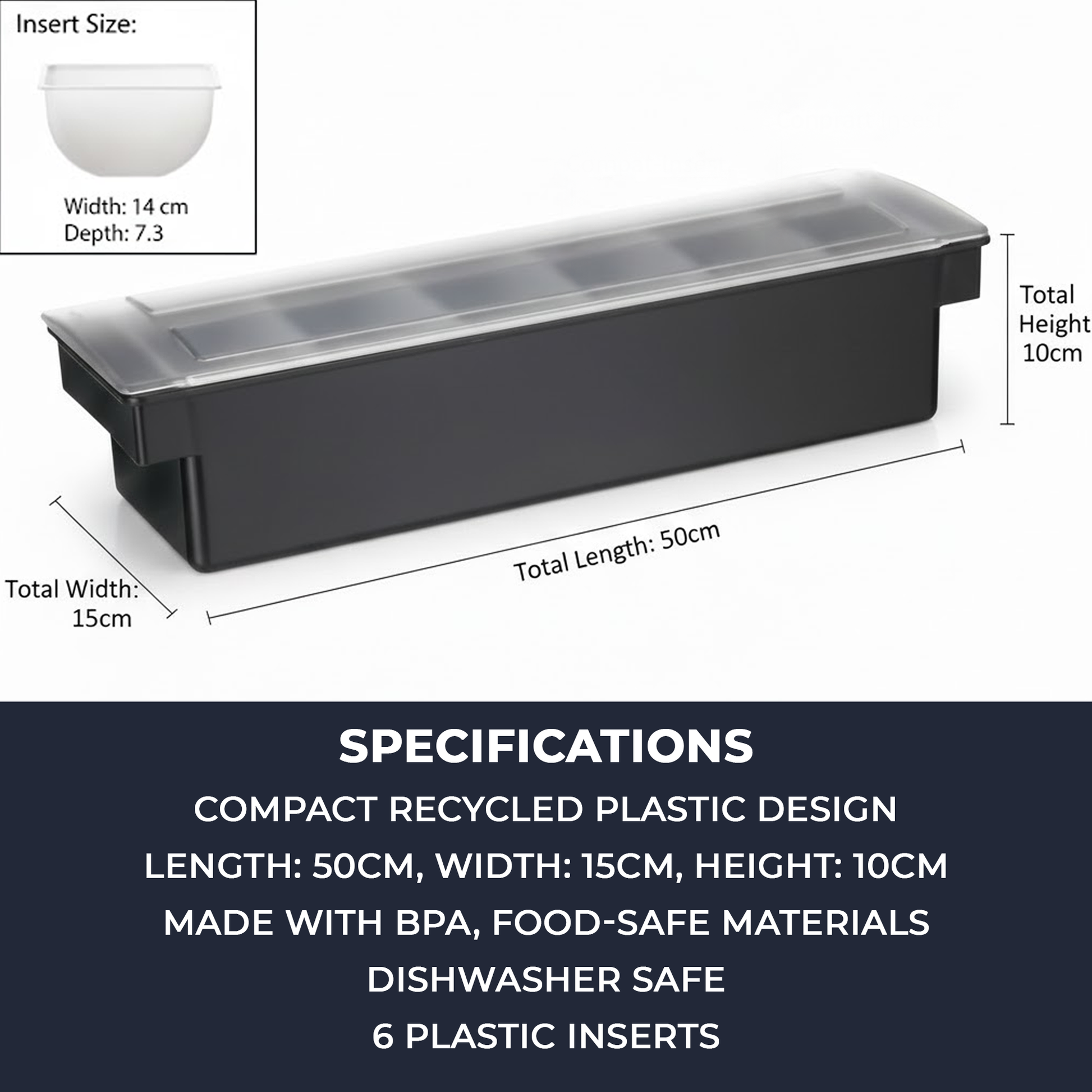 Black Plastic Condiment Holder with Clear Flip Lid & Integrated Carry Handles - 6-Compartment - Food-Safe – Professional Garnish & Topping Station - Premium  from Chabrias Ltd - Just £17.99! Shop now at Chabrias Ltd