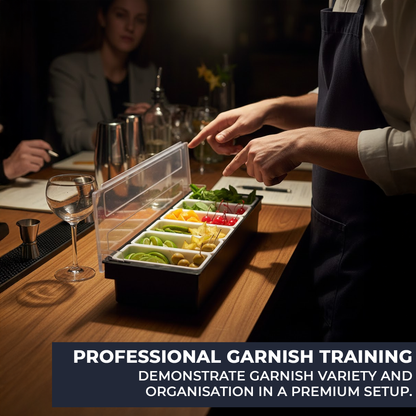 Black Plastic Condiment Holder with Clear Flip Lid & Integrated Carry Handles - 6-Compartment - Food-Safe – Professional Garnish & Topping Station - Premium  from Chabrias Ltd - Just £17.99! Shop now at Chabrias Ltd