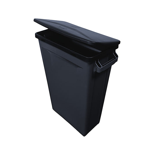 60 Litre Slim Bin, Black Base & Black Hinged Lid - Premium Recycling Bin from Chabrias Ltd - Just £74.99! Shop now at Chabrias Ltd