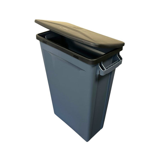 60 Litre Slim Bin, Grey Base & Black Hinged Lid - Premium Recycling Bin from Chabrias Ltd - Just £74.99! Shop now at Chabrias Ltd