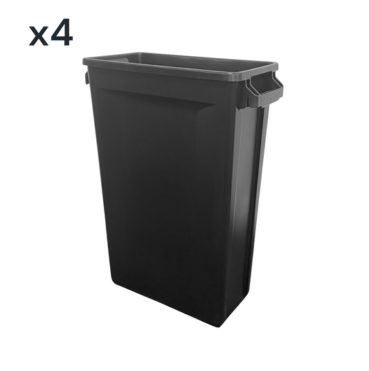 60 Litre Slim Bin, Recycling Container, Black (x4) - Premium Home from Chabrias Ltd - Just £129.99! Shop now at Chabrias Ltd