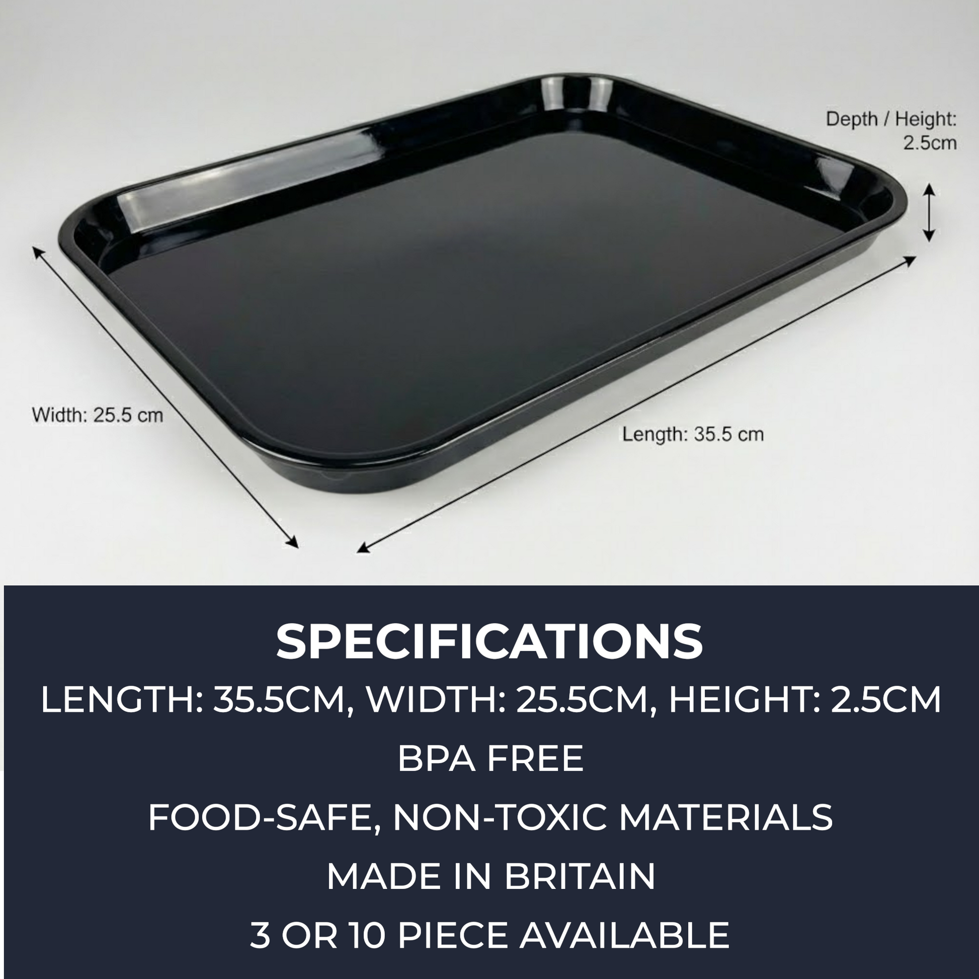 BPA-free commercial black deli trays for butchers