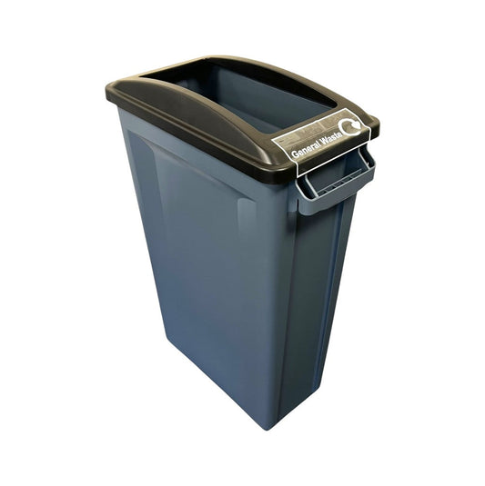 60 Litre Slim Bin, Grey Base & Black Open Lid - Premium Recycling Bin from Chabrias Ltd - Just £74.99! Shop now at Chabrias Ltd