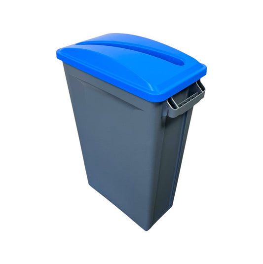 87 Litre Slim Bin Grey Base & Blue Paper Slot Lid - Premium Recycling Bin from Chabrias Ltd - Just £89.99! Shop now at Chabrias Ltd