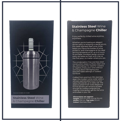 Chabrias Ltd Premium Iceless Wine Cooler | Keeps Wine Cold Up to 6 Hours | New Wine Accessory | Fits Champagne Bottles | Perfect Gift for Wine Lovers - Premium Kitchen from Chabrias Ltd - Just £22.99! Shop now at Chabrias Ltd