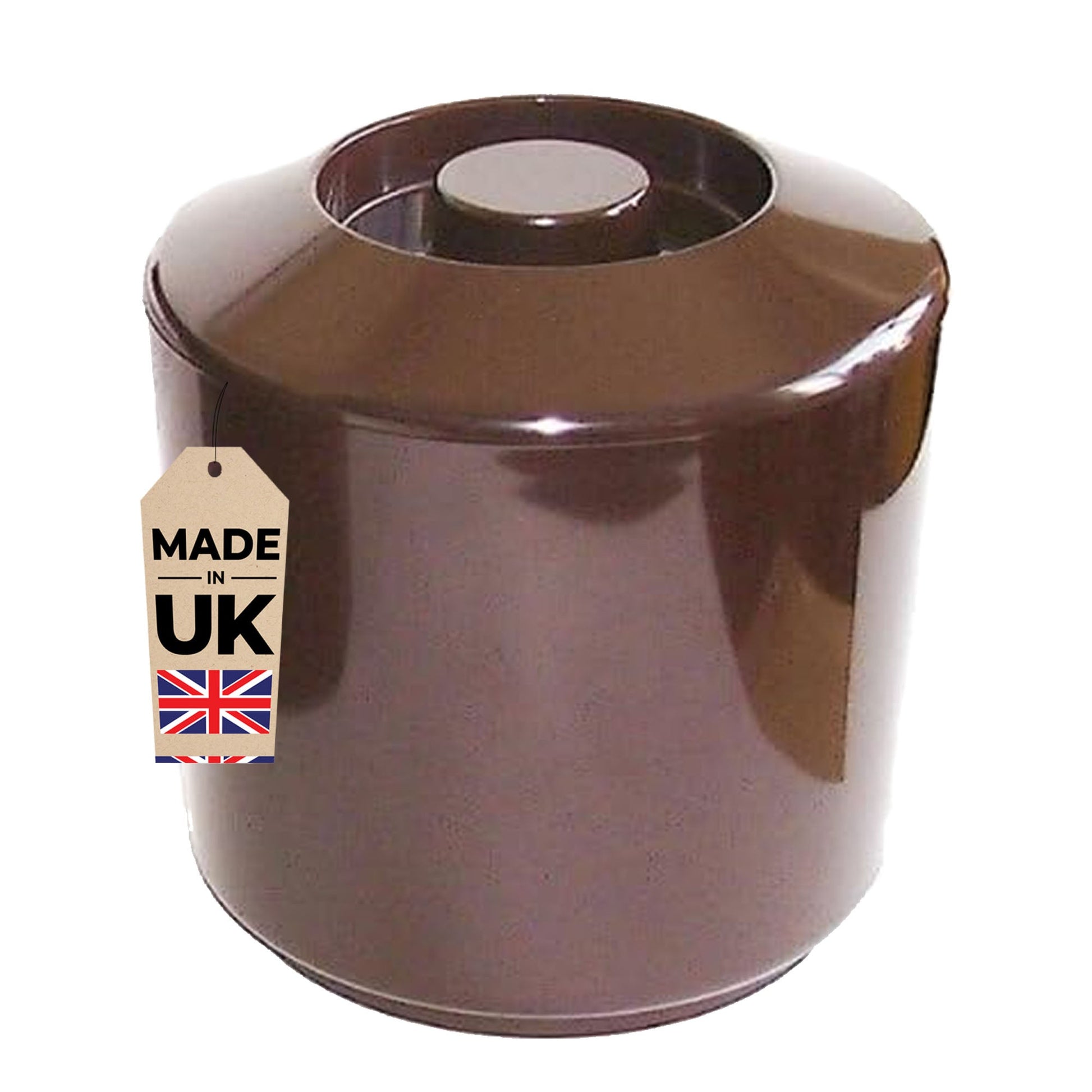 4 Litre Round Plastic Ice Bucket With Lid Double Walled Insulation Brown - Premium Barcode from Chabrias Ltd - Just £13.29! Shop now at Chabrias Ltd