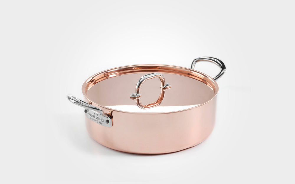 26cm Copper Clad Sauté Pan, With Lid & Side Handles