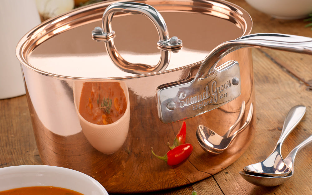 Copper Induction Saucepan, With Lid