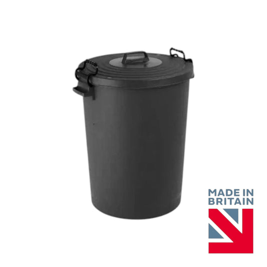 Heavy Duty Plastic Bin, With Locking Clip Lid, Black, 110L - Premium Bins from Chabrias Ltd - Just £34.99! Shop now at Chabrias Ltd