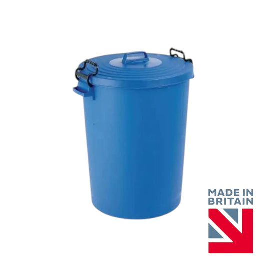 Heavy Duty Plastic Bin, With Locking Clip Lid, Blue, 110L - Premium Bins from Chabrias Ltd - Just £34.99! Shop now at Chabrias Ltd