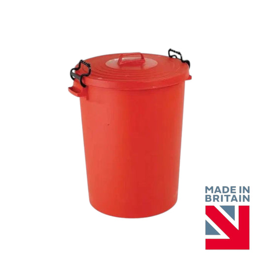 Heavy Duty Plastic Bin, With Locking Clip Lid, Red, 110L - Premium Bins from Chabrias Ltd - Just £34.99! Shop now at Chabrias Ltd