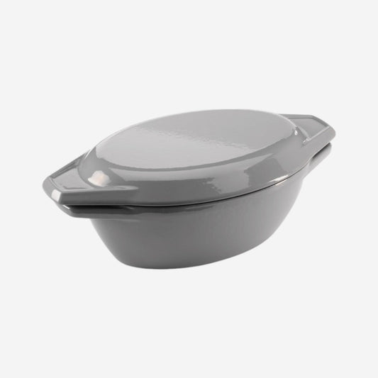 Samuel Groves - Enamel Cast Iron, Oval Casserole Dish with Lid (27.5cm) - Premium  from Chabrias Ltd - Just £89.99! Shop now at Chabrias Ltd