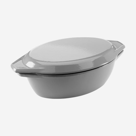 Samuel Groves - Enamel Cast Iron, Oval Casserole Dish with Lid (32.5cm) - Premium  from Chabrias Ltd - Just £99.99! Shop now at Chabrias Ltd