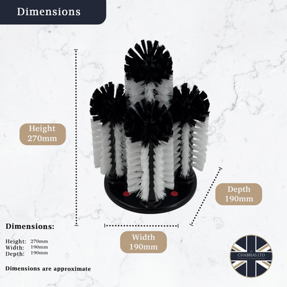 5 Brush Glass Washer with Suction Cup Base (Extended Centre Brush) - Premium Home from Chabrias Ltd - Just £21.99! Shop now at Chabrias Ltd