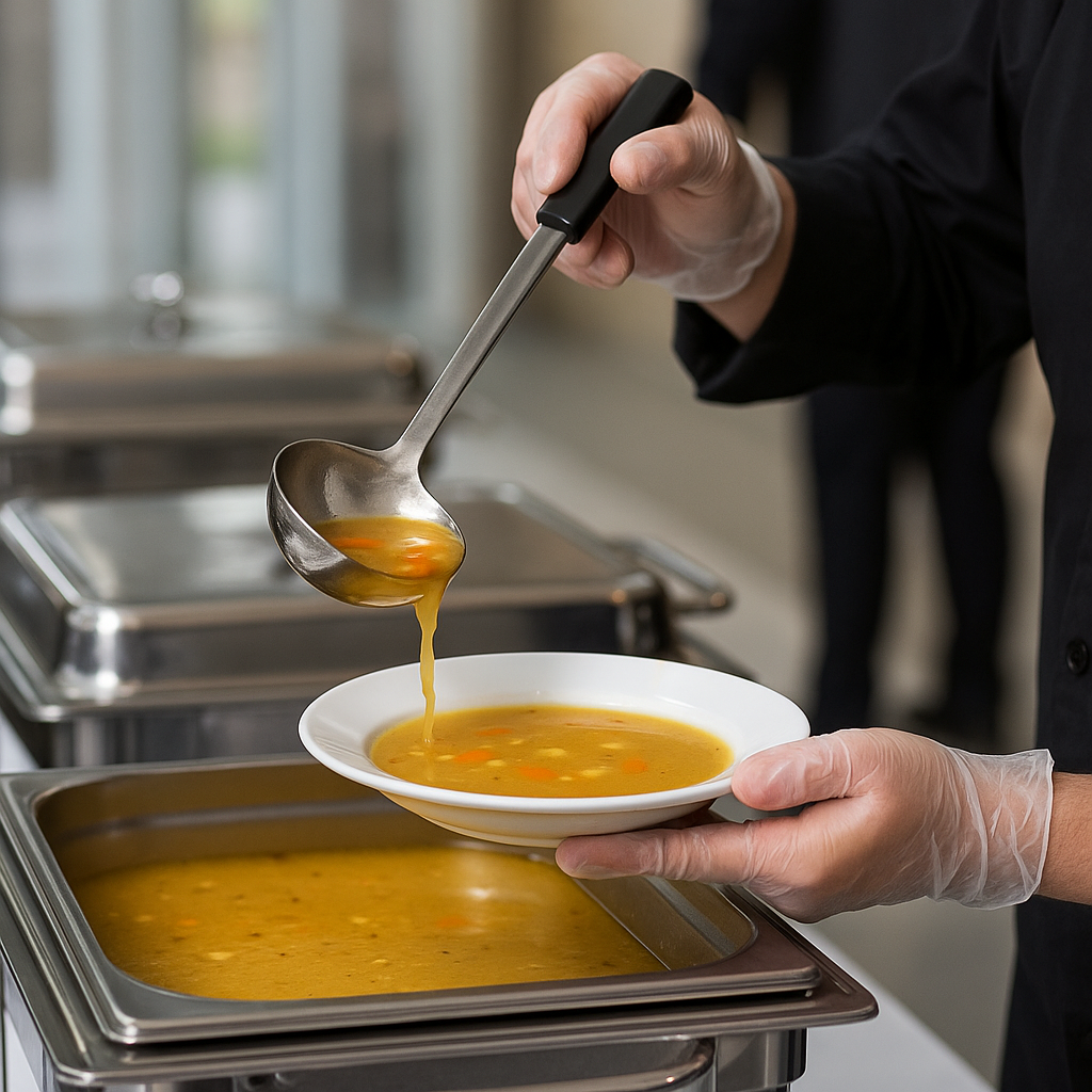 Le Buffet 4oz Soup Ladle – Stainless Steel with Heat-Resistant Handle (Black) - Premium Kitchen from Chabrias Ltd - Just £7.99! Shop now at Chabrias Ltd