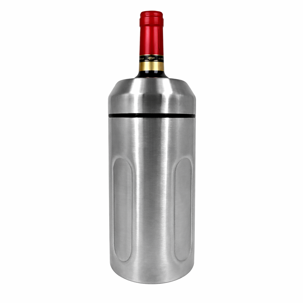 Iceless Wine Cooler & Corkscrew Bottle Opener Set, Stainless Steel Wine & Champagne Chiller