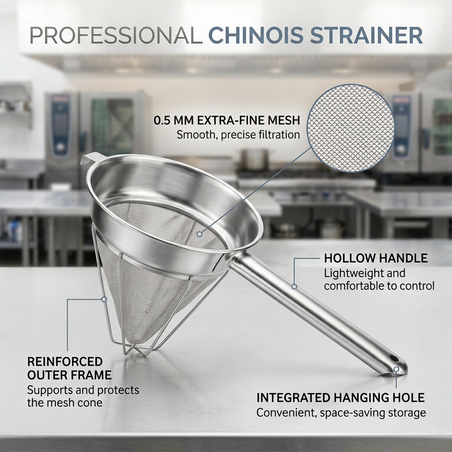 Samuel Groves 20.5cm Professional Chinois Fine Mesh Strainer