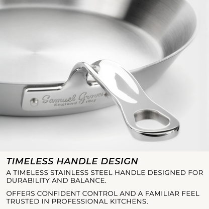 Samuel Groves - Classic Stainless Steel Tri-Ply Frying Pan, 20cm - Lifetime Guarantee