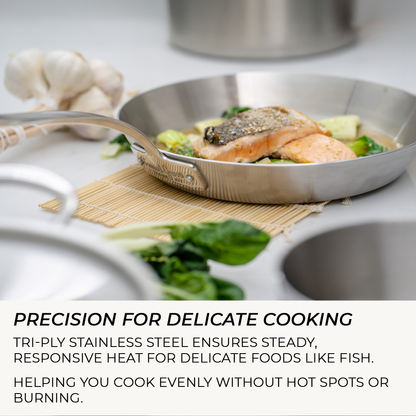 Samuel Groves - Classic Stainless Steel Tri-Ply Frying Pan, 30cm - Lifetime Guarantee