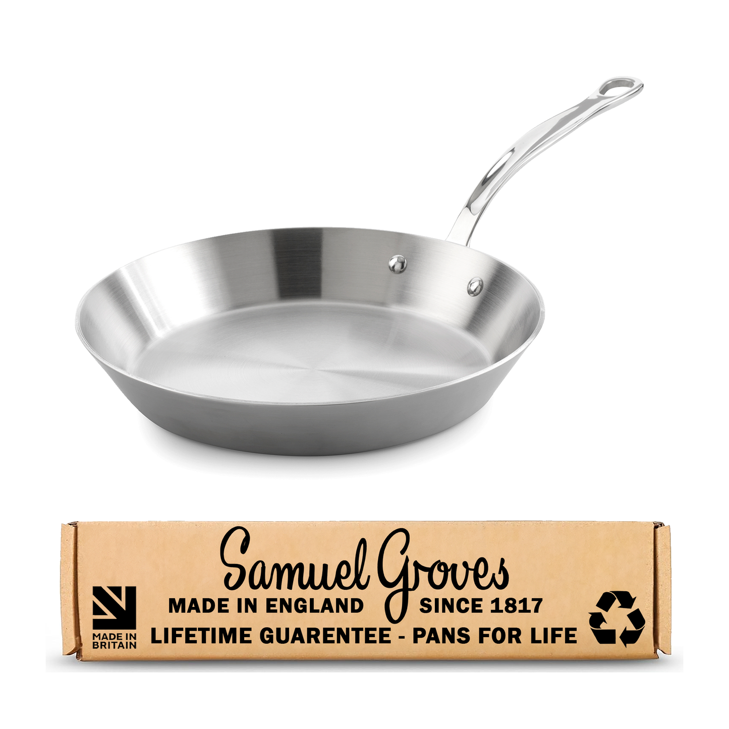 Samuel Groves - Classic Stainless Steel Tri-Ply Frying Pan, 20cm - Lifetime Guarantee