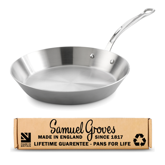Samuel Groves - Classic Stainless Steel Tri-Ply Frying Pan, 28cm - Lifetime Guarantee