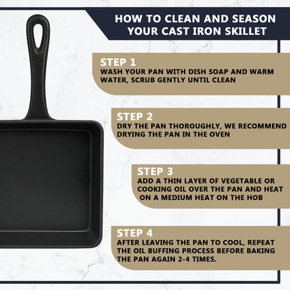 Pro Cast Iron Skillet Square Pan – 14cm x 14cm - Premium Home from Chabrias Ltd - Just £9.99! Shop now at Chabrias Ltd