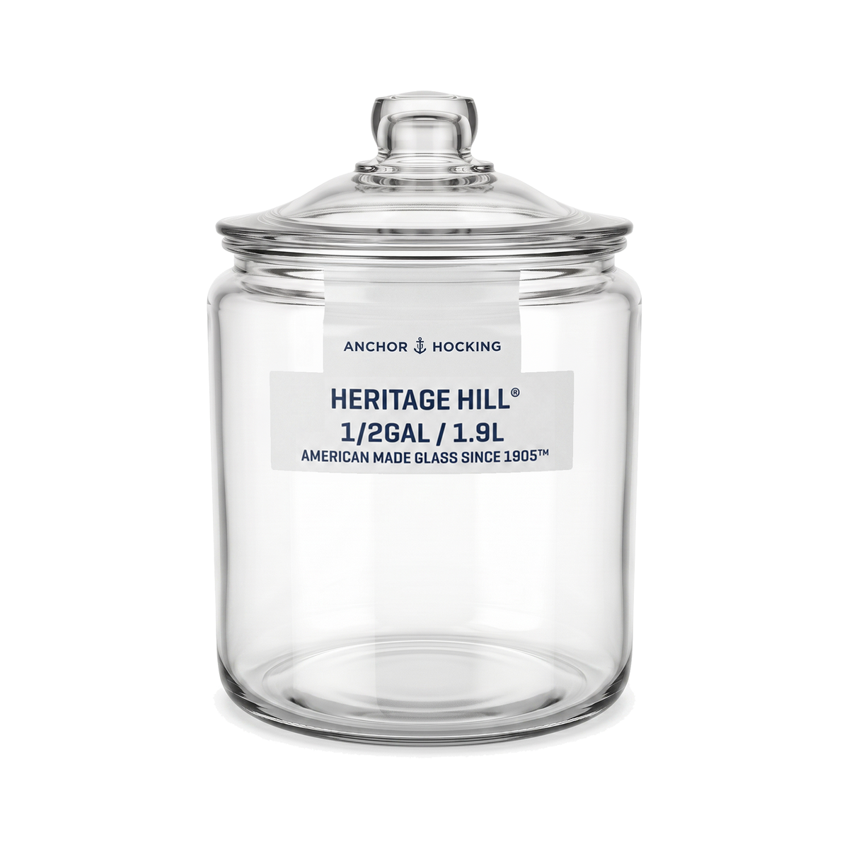 Anchor Hocking Heritage Hill 1.9L Heavyweight Glass Storage Jar with Loose-Fit Lid