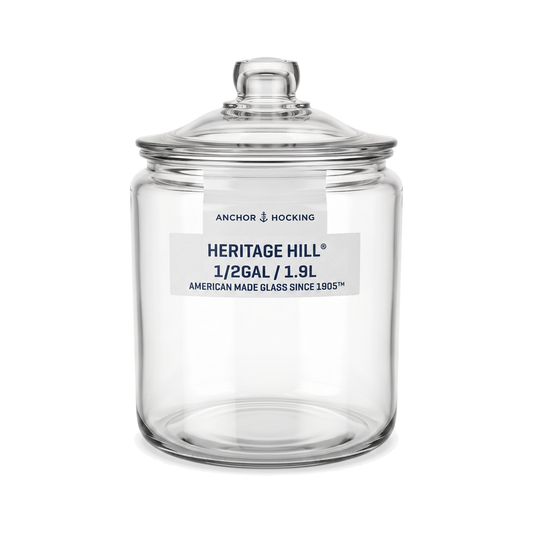Anchor Hocking Heritage Hill 1.9L Heavyweight Glass Storage Jar with Loose-Fit Lid