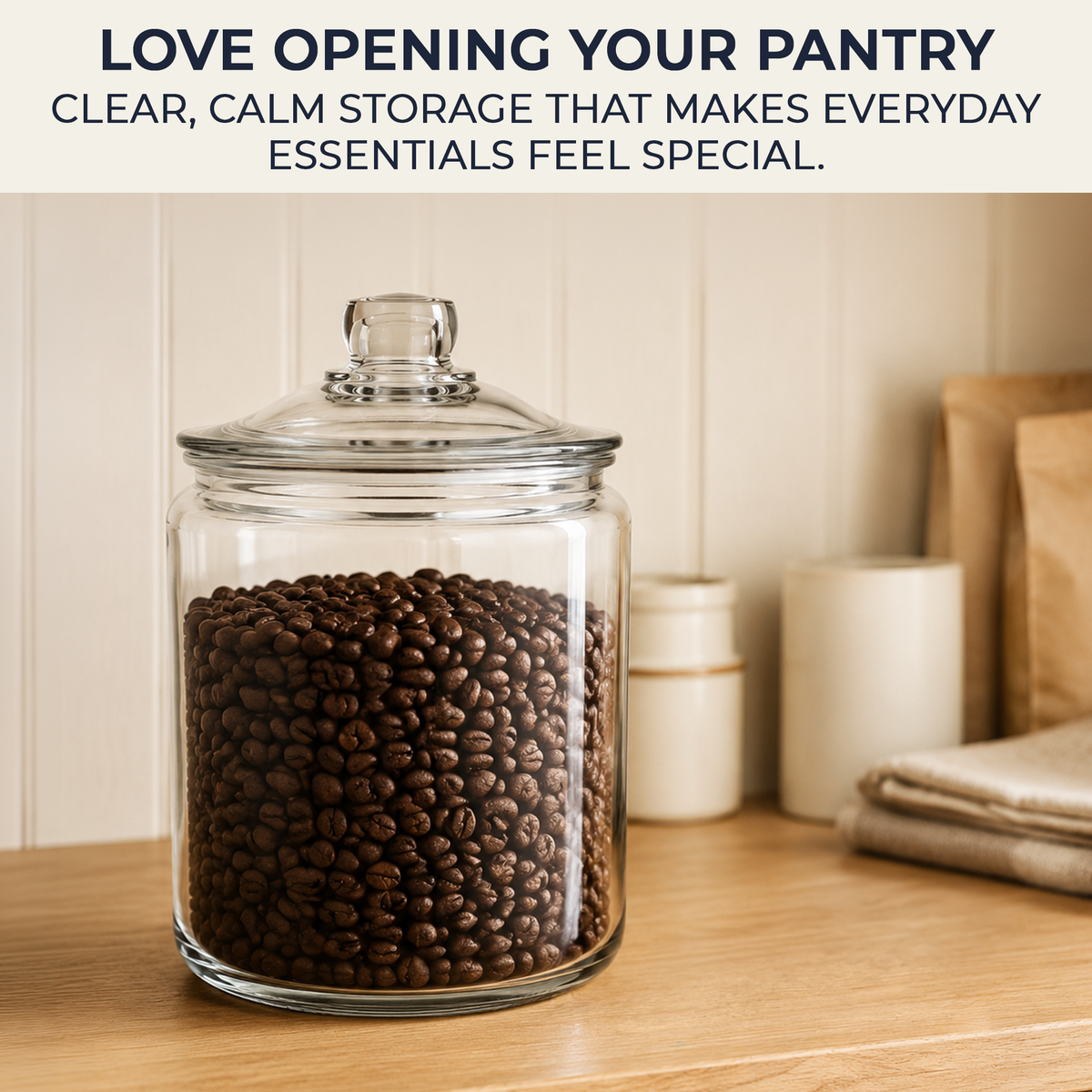 Anchor Hocking Heritage Hill 1.9L Heavyweight Glass Storage Jar with Loose-Fit Lid