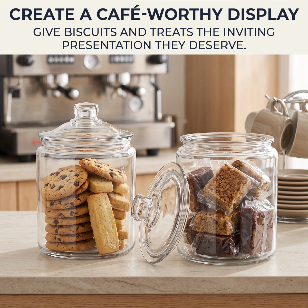 Anchor Hocking Heritage Hill 1.9L Heavyweight Glass Storage Jar with Loose-Fit Lid