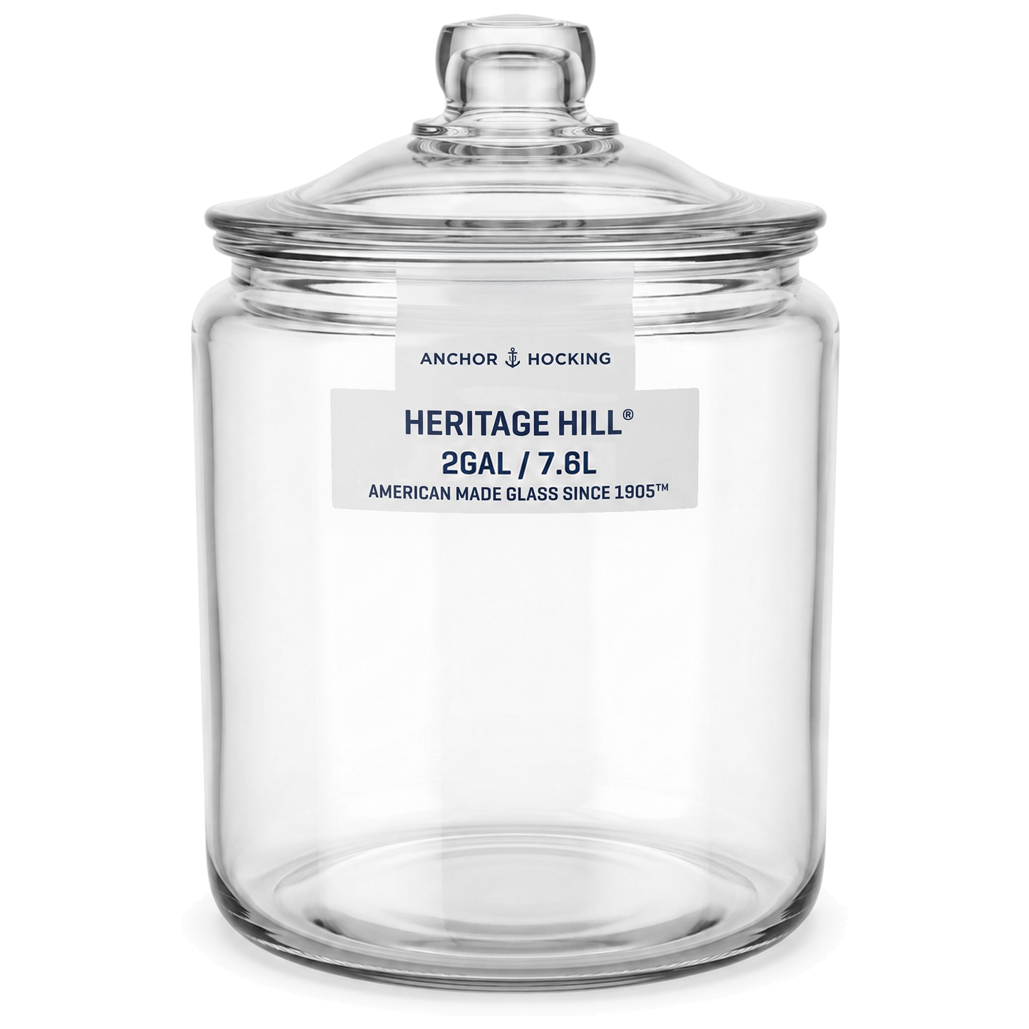 Anchor Hocking Heritage Hill 7.6L Heavyweight Glass Storage Jar with Loose-Fit Lid