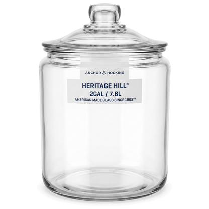Anchor Hocking Heritage Hill 7.6L Heavyweight Glass Storage Jar with Loose-Fit Lid