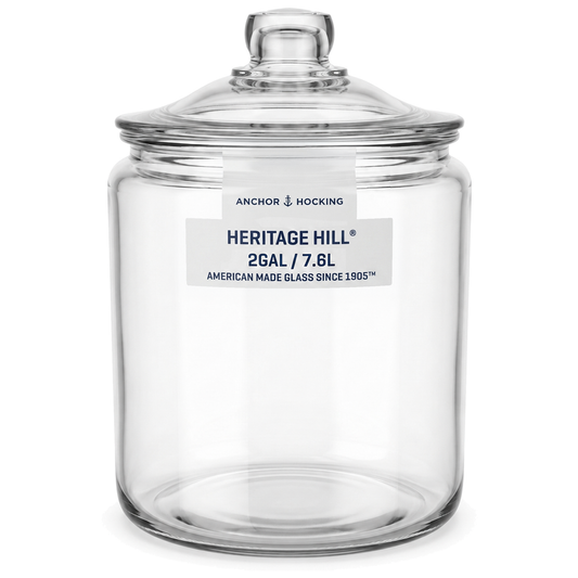 Anchor Hocking Heritage Hill 7.6L Heavyweight Glass Storage Jar with Loose-Fit Lid