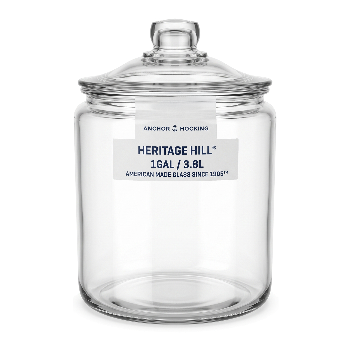 Anchor Hocking Heritage Hill 3.8L Heavyweight Glass Storage Jar with Loose-Fit Lid