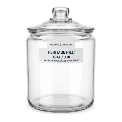 Anchor Hocking Heritage Hill 3.8L Heavyweight Glass Storage Jar with Loose-Fit Lid