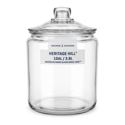 Anchor Hocking Heritage Hill 3.8L Heavyweight Glass Storage Jar with Loose-Fit Lid