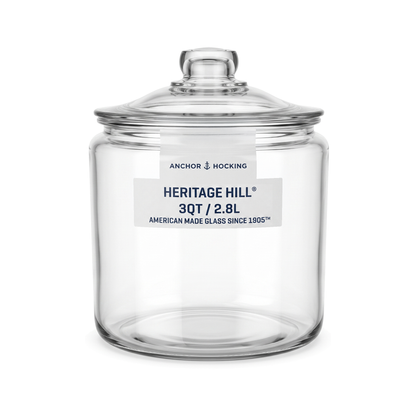 Anchor Hocking Heritage Hill 3L Heavyweight Glass Storage Jar with Loose-Fit Lid