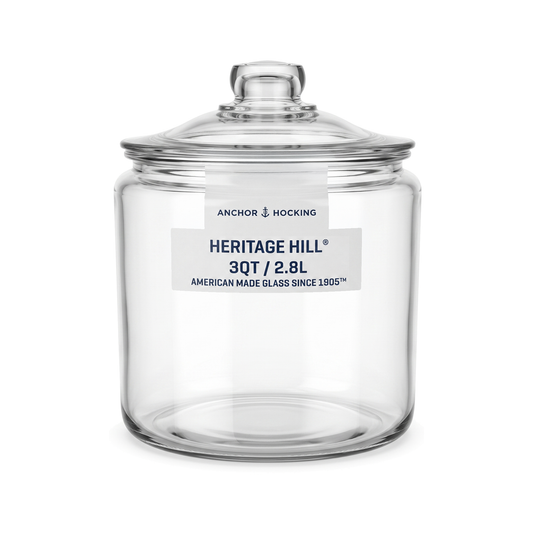 Anchor Hocking Heritage Hill 3L Heavyweight Glass Storage Jar with Loose-Fit Lid