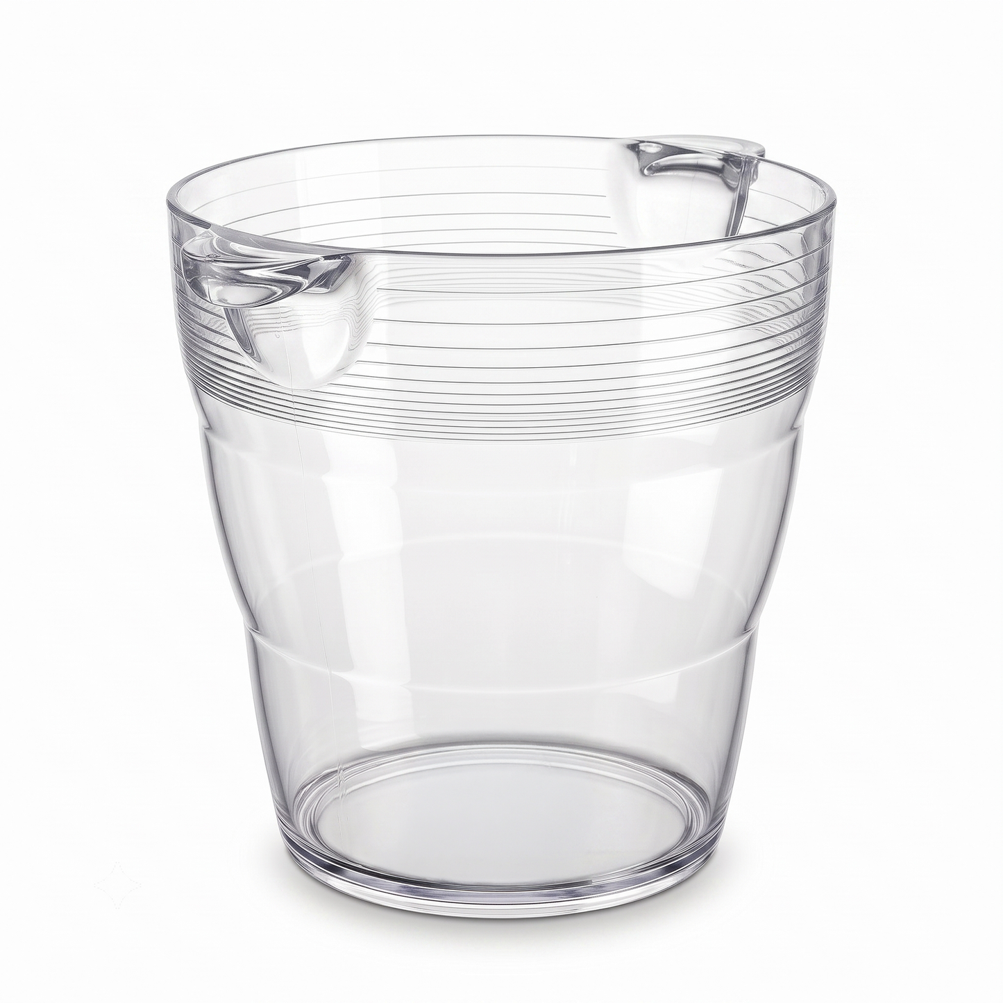 9 litre clear Champagne bucket with integrated handles and tapered design