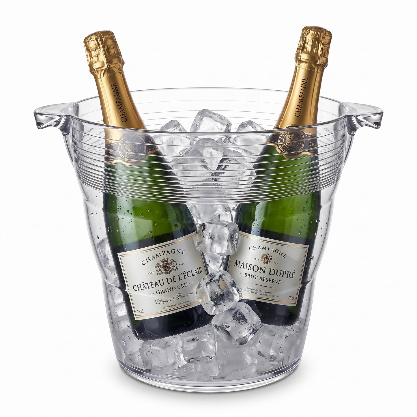9 Litre Clear Wine Bottle Cooler with Handles, 16 Pint