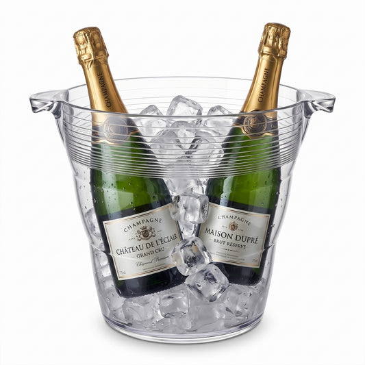 9 Litre Clear Wine Bottle Cooler with Handles, 16 Pint