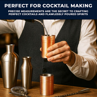 Stainless Steel Copper Plated 7 Piece Set Thimble Measure Government Stamped - Premium Kitchen from Chabrias Ltd - Just £29.99! Shop now at Chabrias Ltd