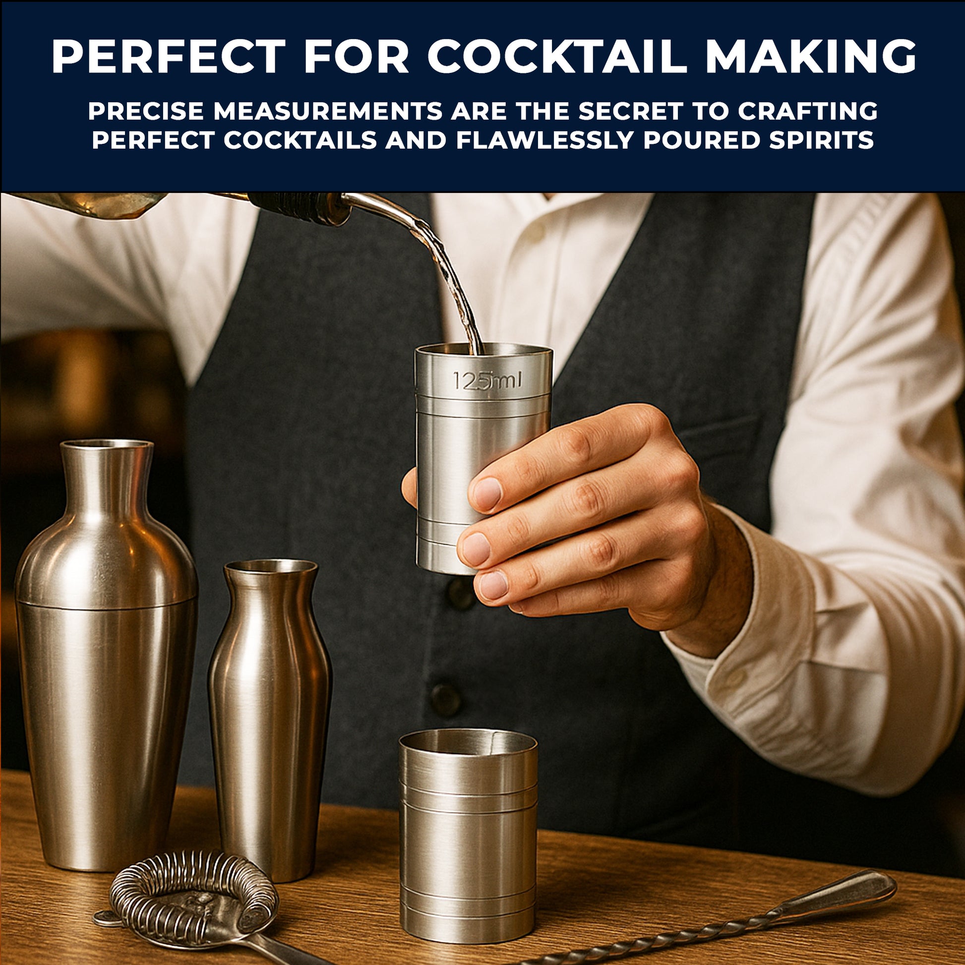 Stainless Steel 125ml Thimble Measure Government Stamped - Premium Kitchen from Chabrias Ltd - Just £5.99! Shop now at Chabrias Ltd