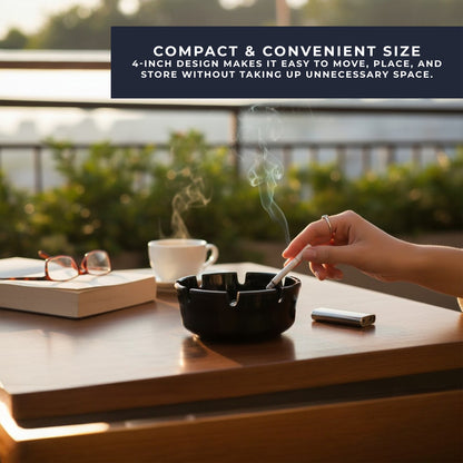4" Melamine Ashtray, Black (72 pack)