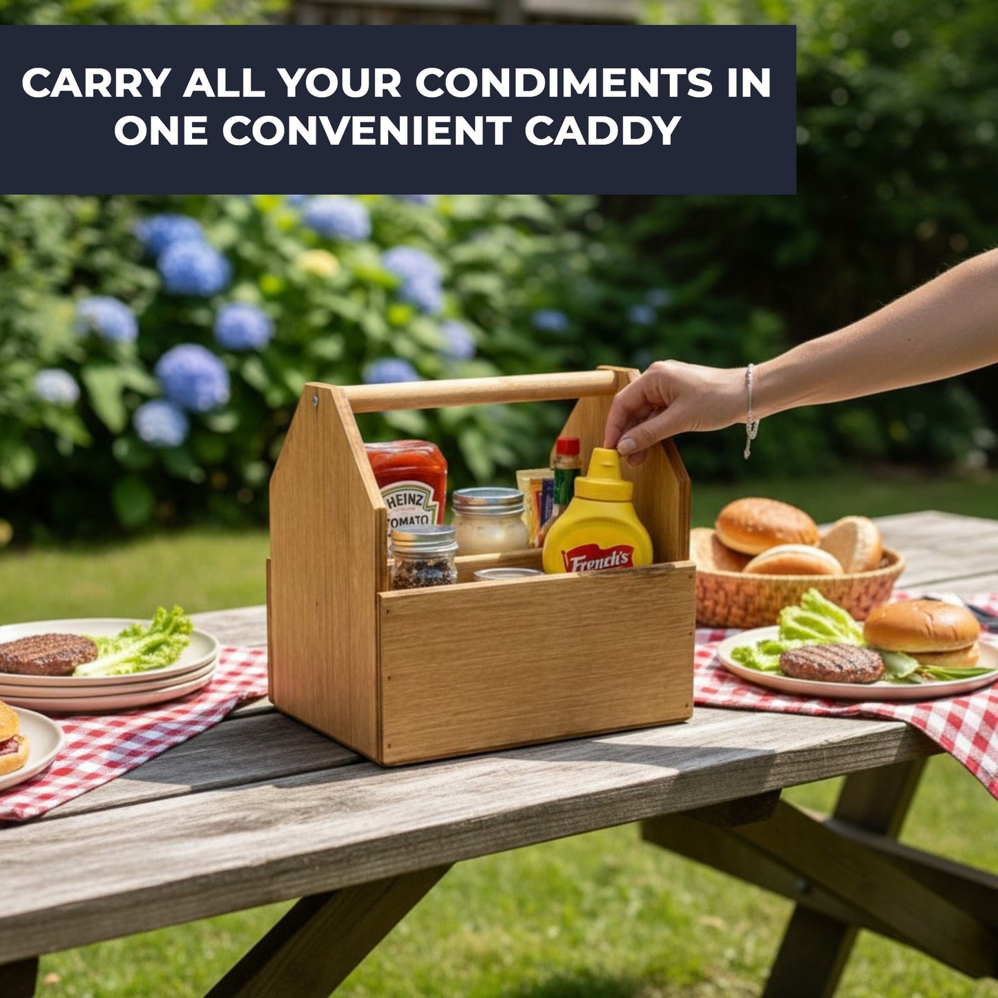 Wooden Condiment Holder