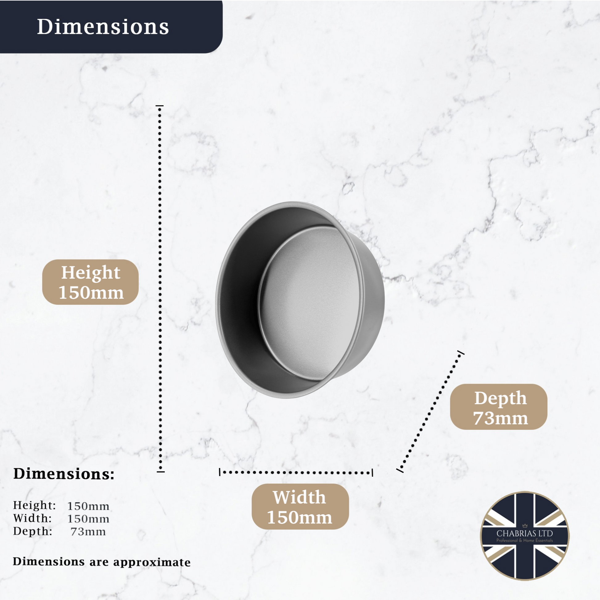 Non-Stick Round Cake Tin, Deep 15cm (2 piece) - Premium Kitchen from Chabrias Ltd - Just £8.99! Shop now at Chabrias Ltd