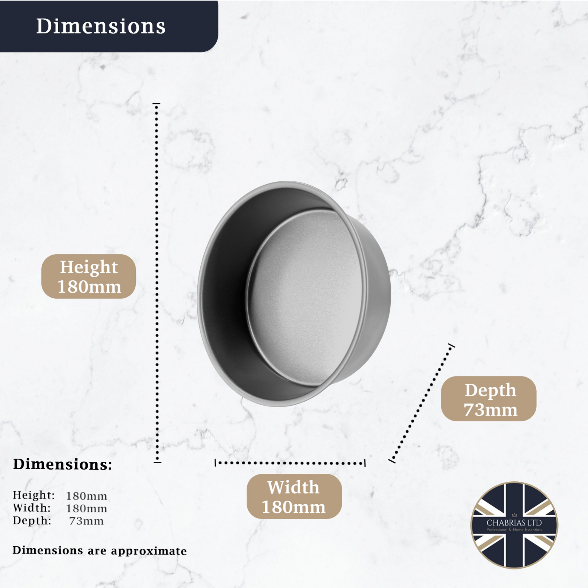 Non-Stick Round Cake Tin, Deep 18cm (2 piece) - Premium Kitchen from Chabrias Ltd - Just £9.99! Shop now at Chabrias Ltd